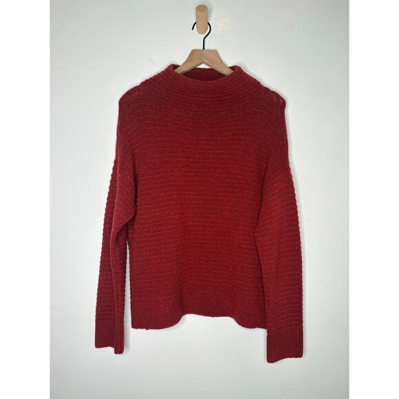 Madewell Belmont Wool Mock Neck Sweater Size XS Red Burgundy - Picture 4 of 11